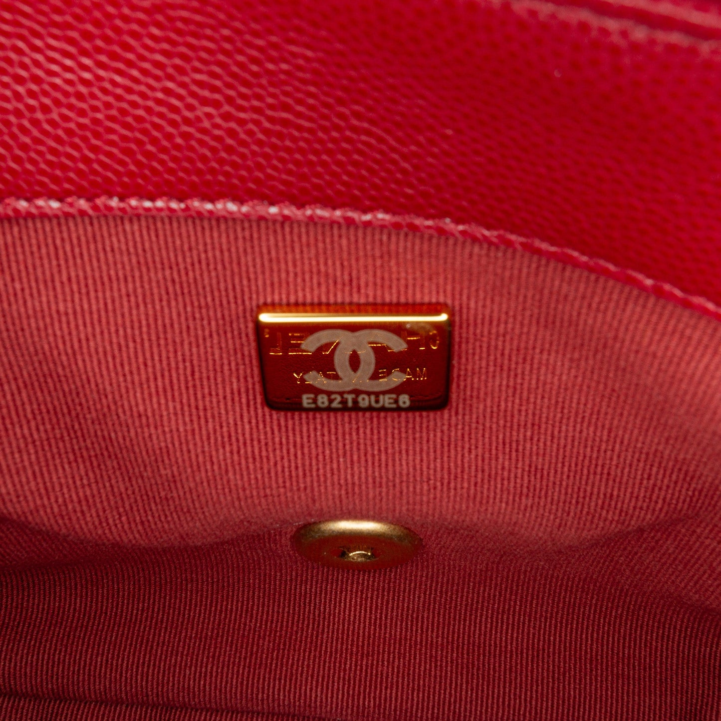 Red Chanel Small Quilted Caviar Twist Your Buttons Flap Crossbody Bag