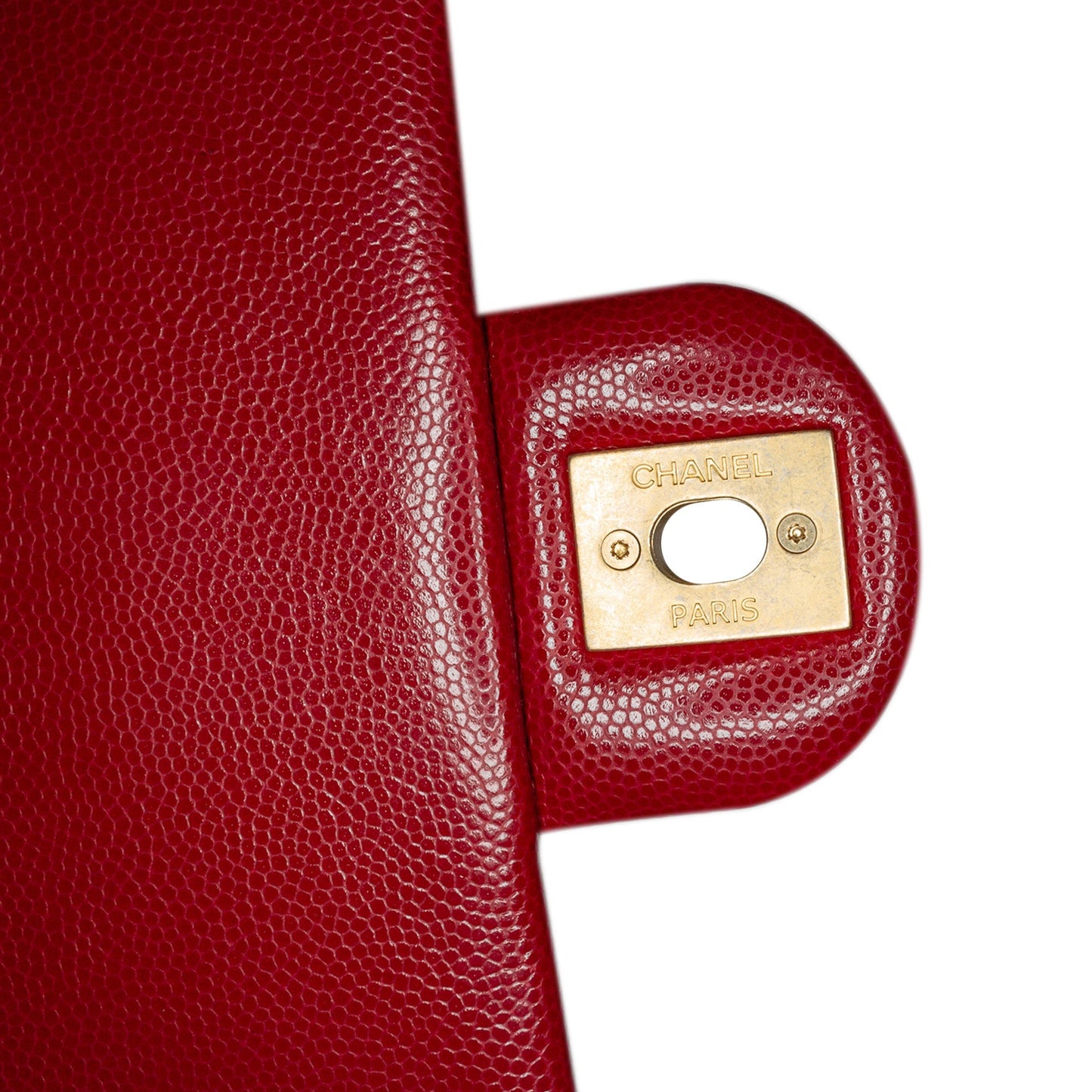 Red Chanel Small Quilted Caviar Twist Your Buttons Flap Crossbody Bag