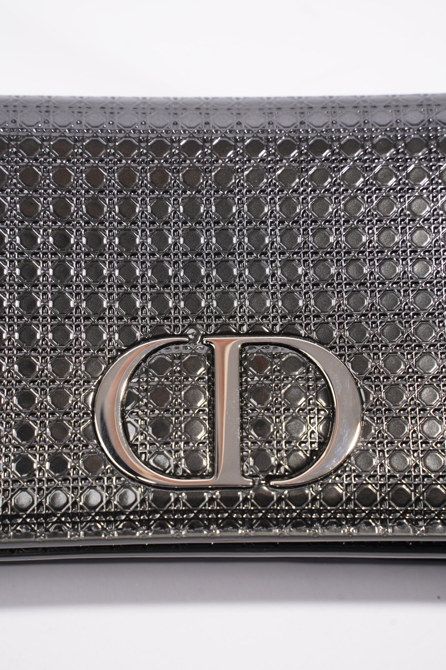 Christian Dior 30 Montaigne 2-in-1 Pouch Grey Patent Leather
