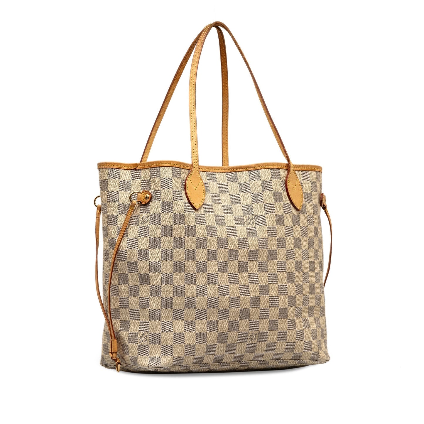 Beige Louis Vuitton Damier Azur Neverfull MM Tote Bag