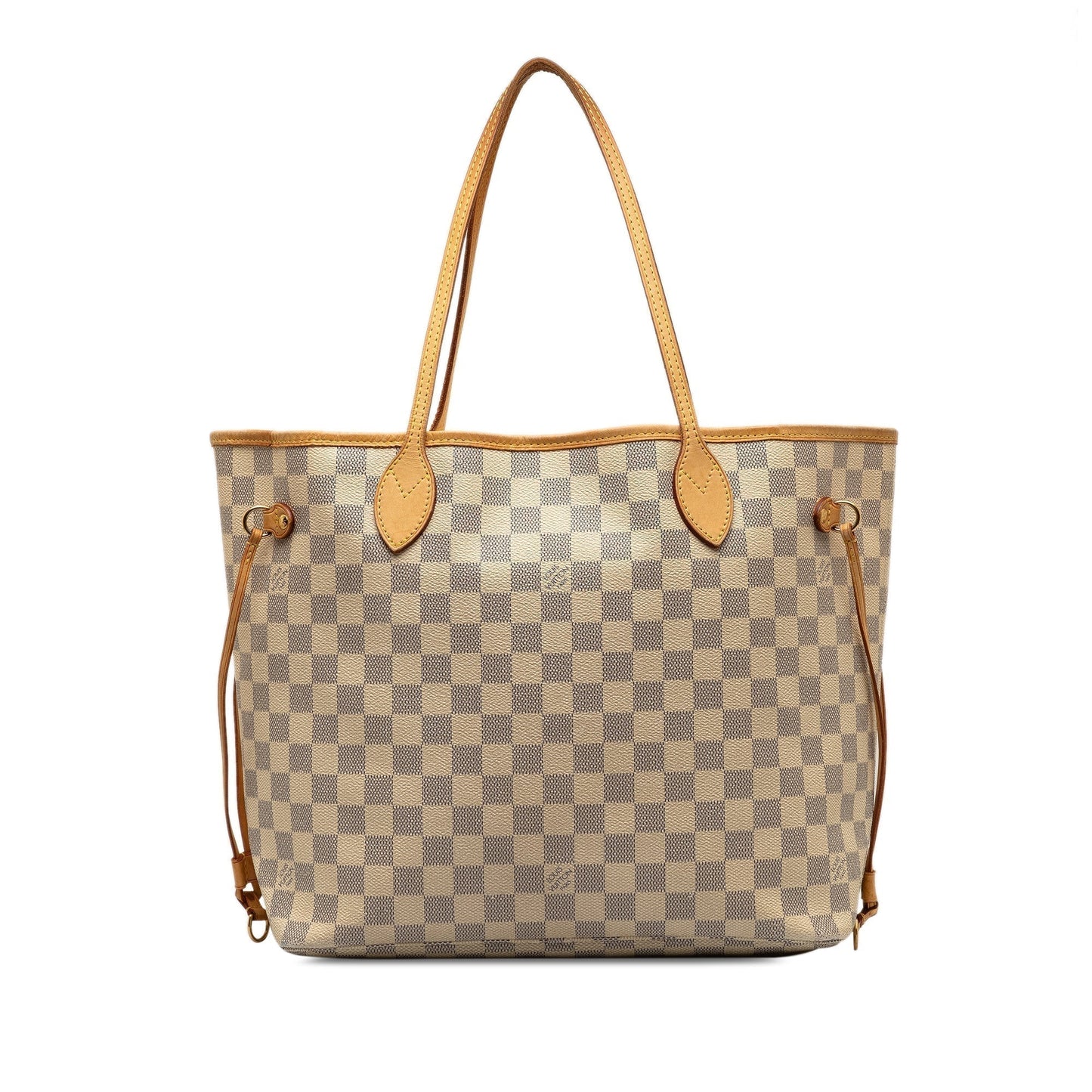 Beige Louis Vuitton Damier Azur Neverfull MM Tote Bag