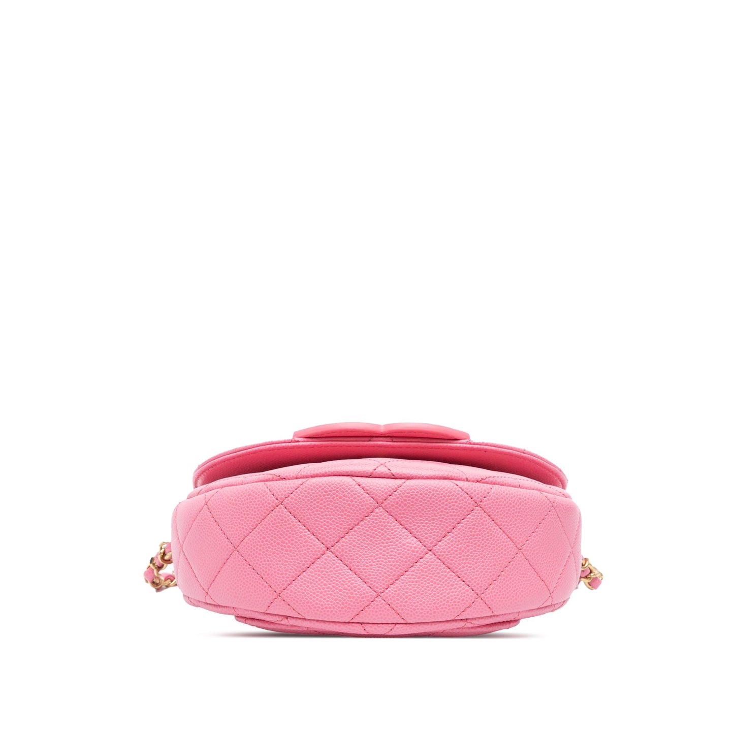 Pink Chanel Mini Quilted Caviar CC Messenger Flap Crossbody Bag