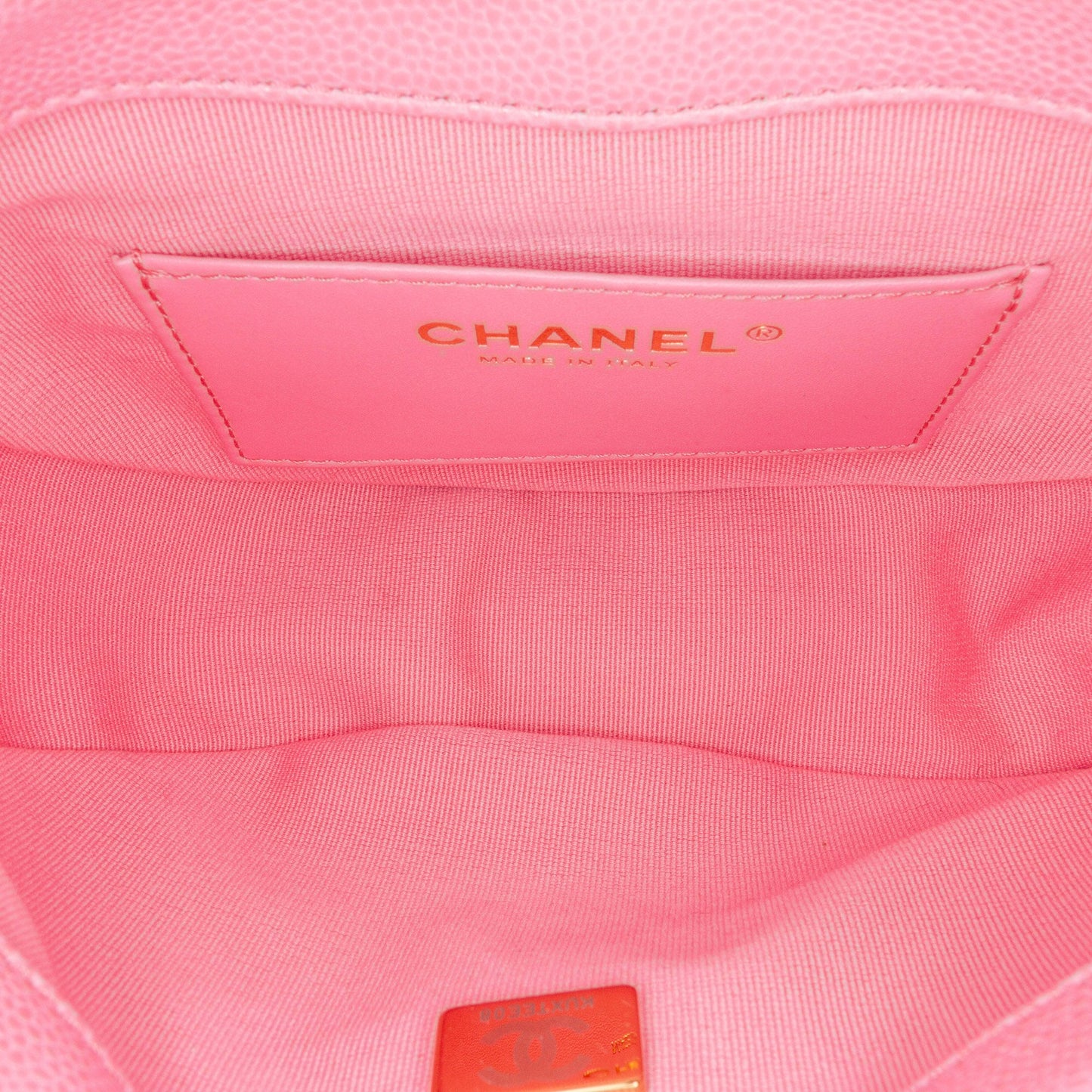 Pink Chanel Mini Quilted Caviar CC Messenger Flap Crossbody Bag