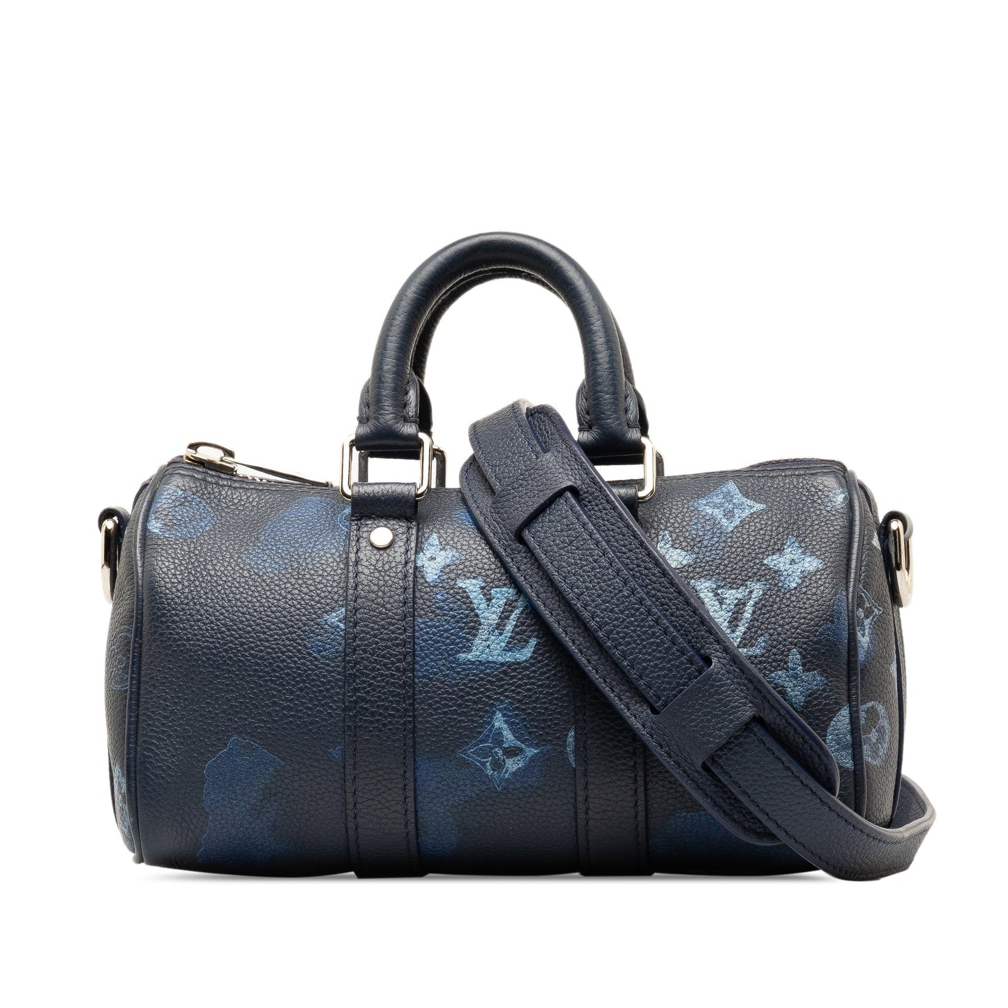 Blue Louis Vuitton Taurillon Ink Watercolor Keepall Bandouliere XS Satchel