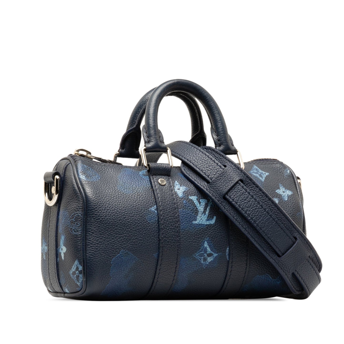 Blue Louis Vuitton Taurillon Ink Watercolor Keepall Bandouliere XS Satchel