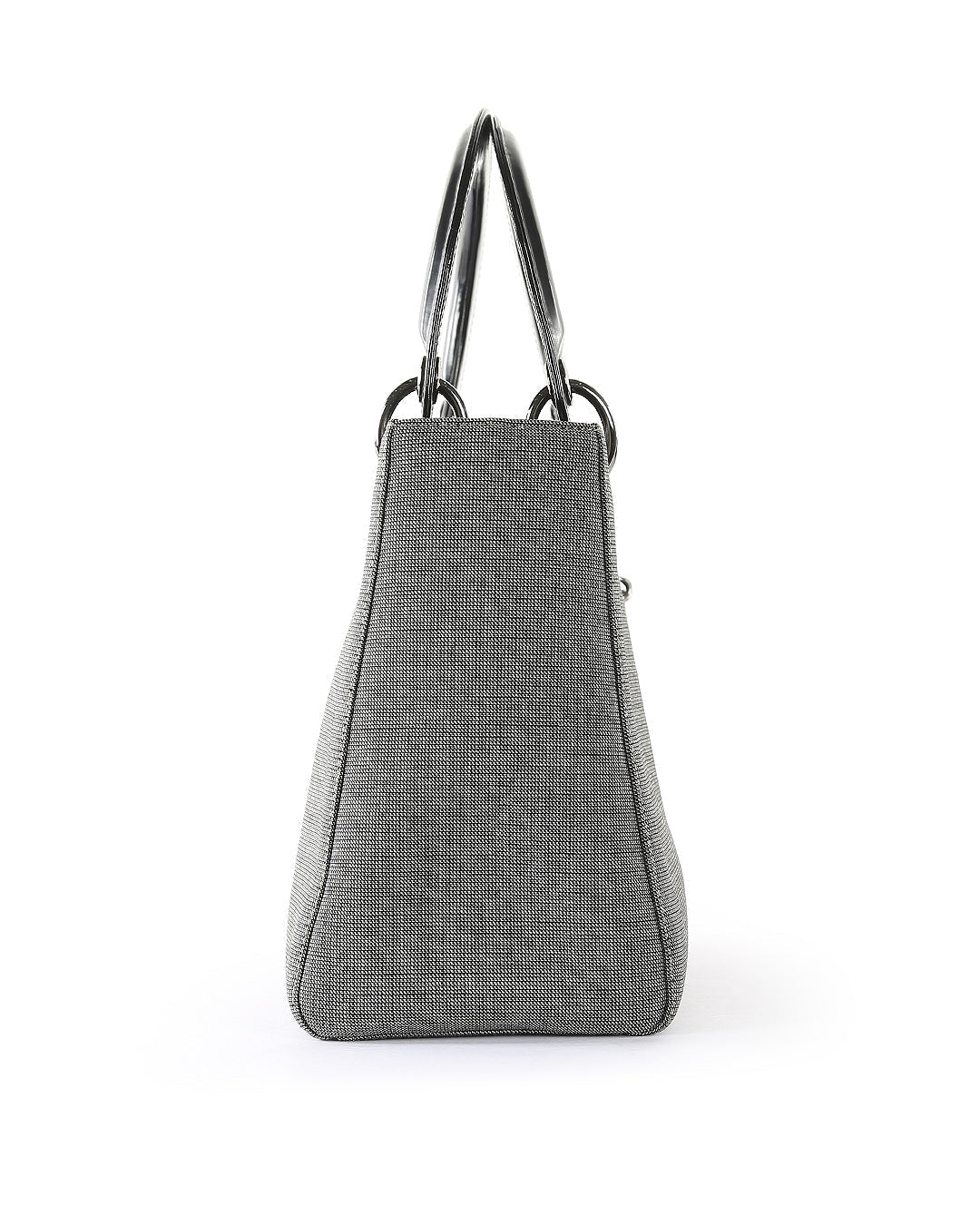 CHRISTIAN DIOR Grey Canvas Lady Dior Tote Bag