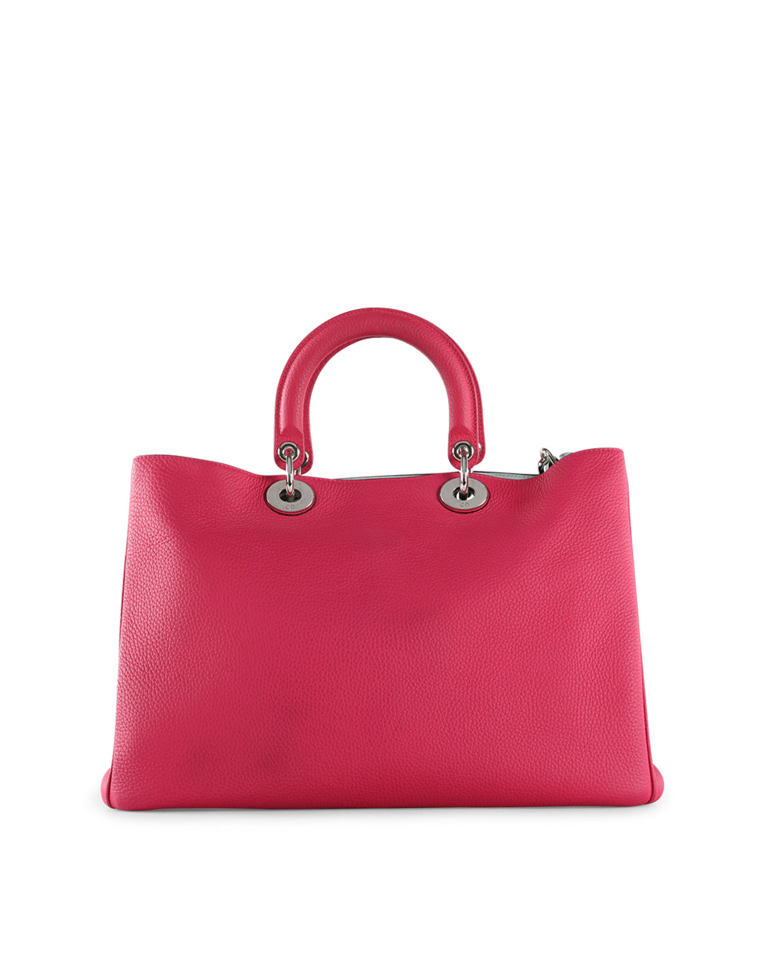 CHRISTIAN DIOR Fuchsia Pebbled Leather Large Diorissimo Shopper Tote Bag