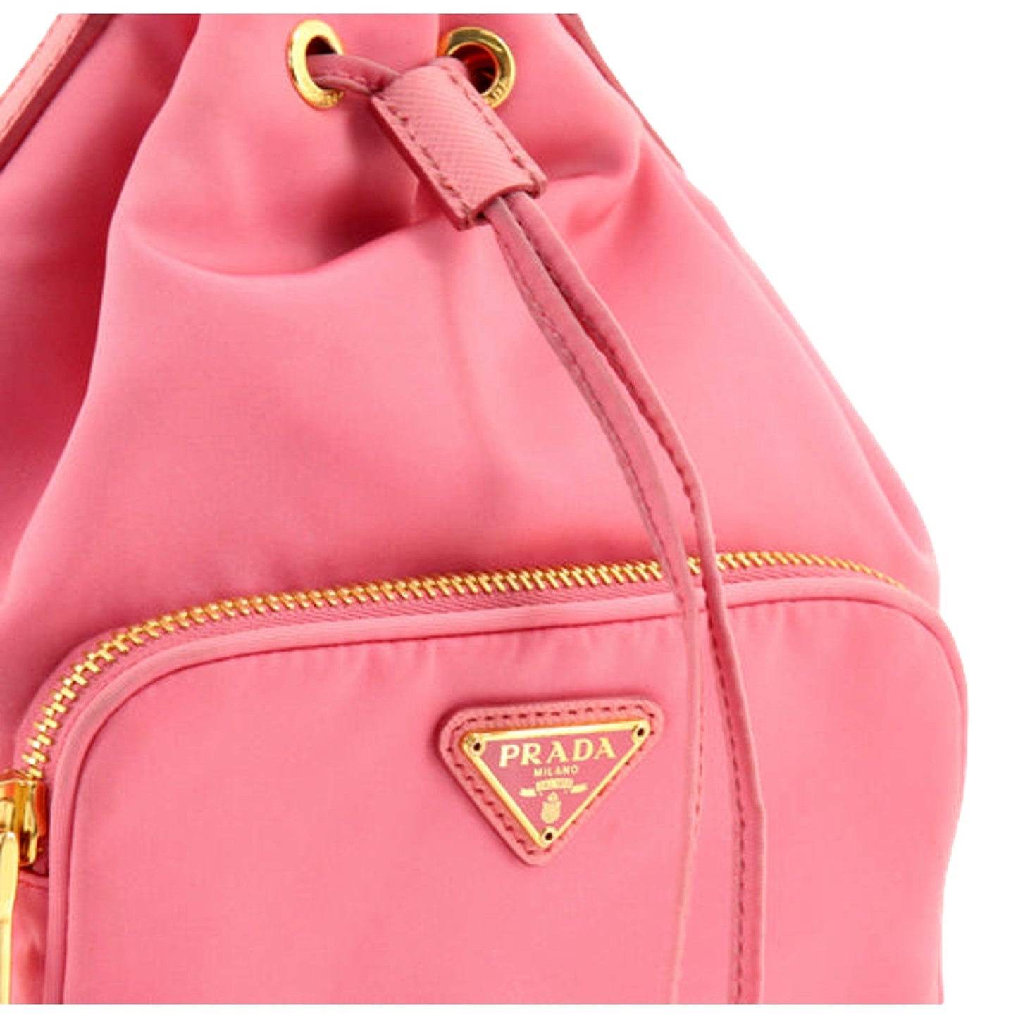 Prada Re-Nylon Saffiano Duet Bucket Crossbody Bag Small Begonia Pink