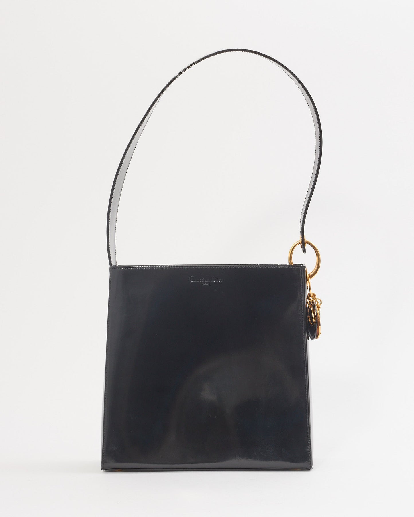 Dior Black Patent Vintage Shoulder Bag