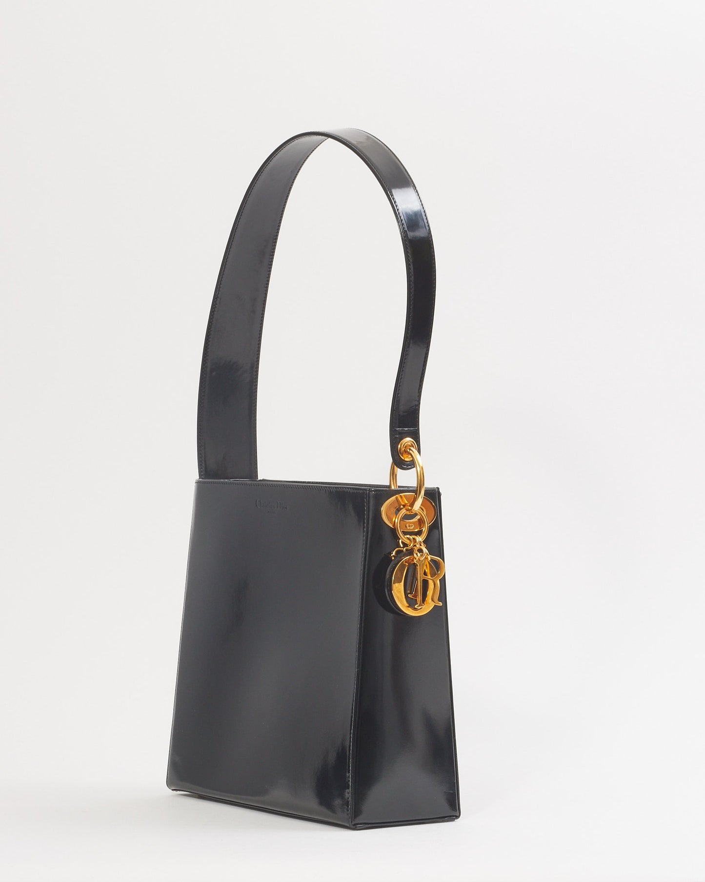 Dior Black Patent Vintage Shoulder Bag
