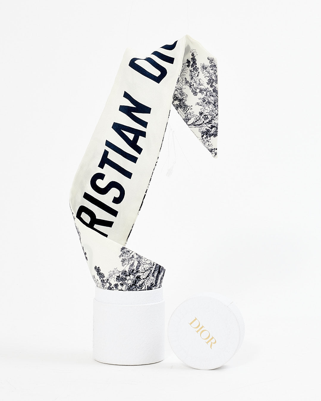 Dior Navy & White Silk Toile de Jouy Sauvage Mitzah Twilly