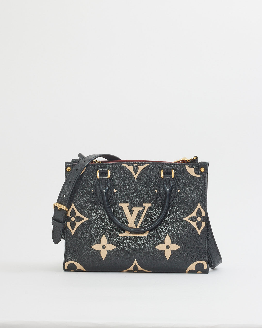 Louis Vuitton Black/White Empreinte Leather On The Go PM Tote Bag