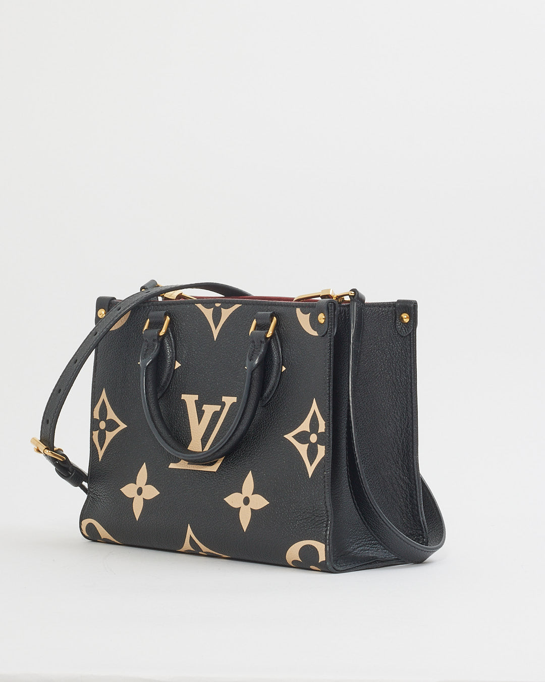 Louis Vuitton Black/White Empreinte Leather On The Go PM Tote Bag