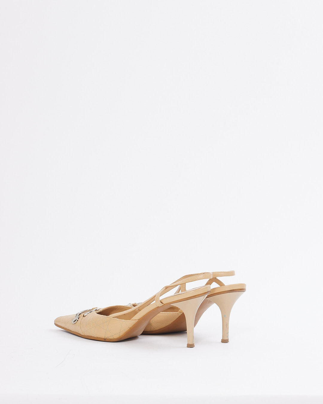 Dior Beige Cannage Vintage Point Toe Pumps - 39