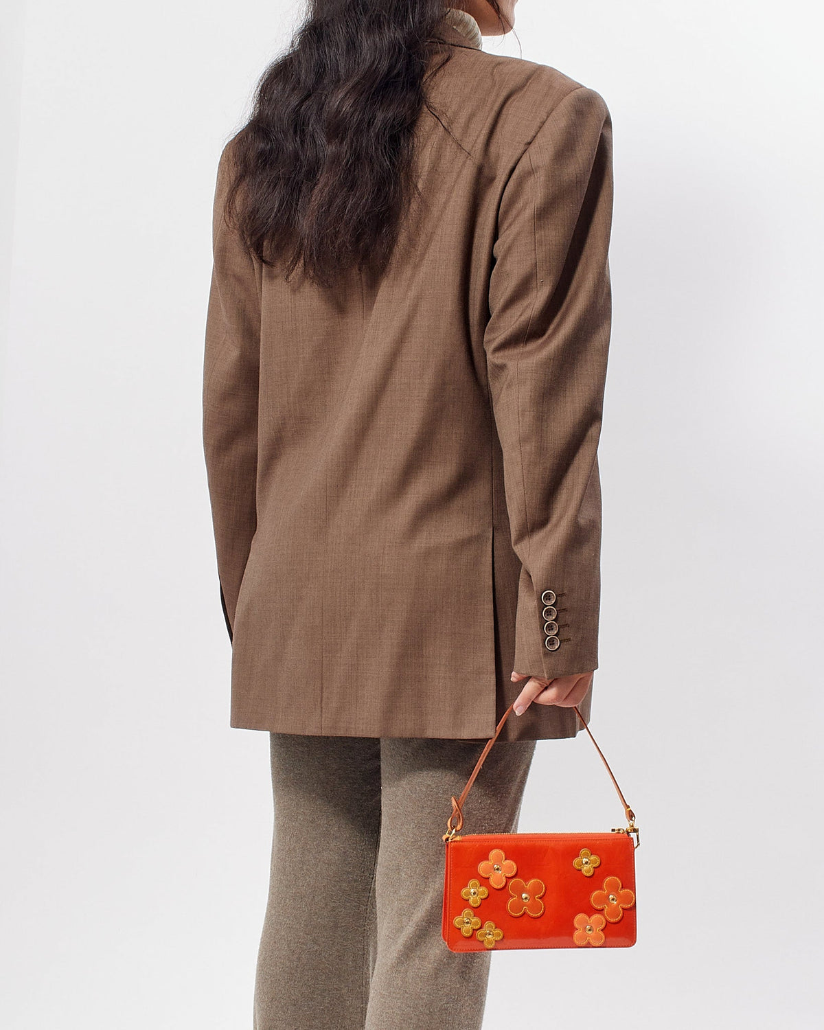 Louis Vuitton Orange Floral Vernis Monogram Lexington Pochette Shoulder Bag