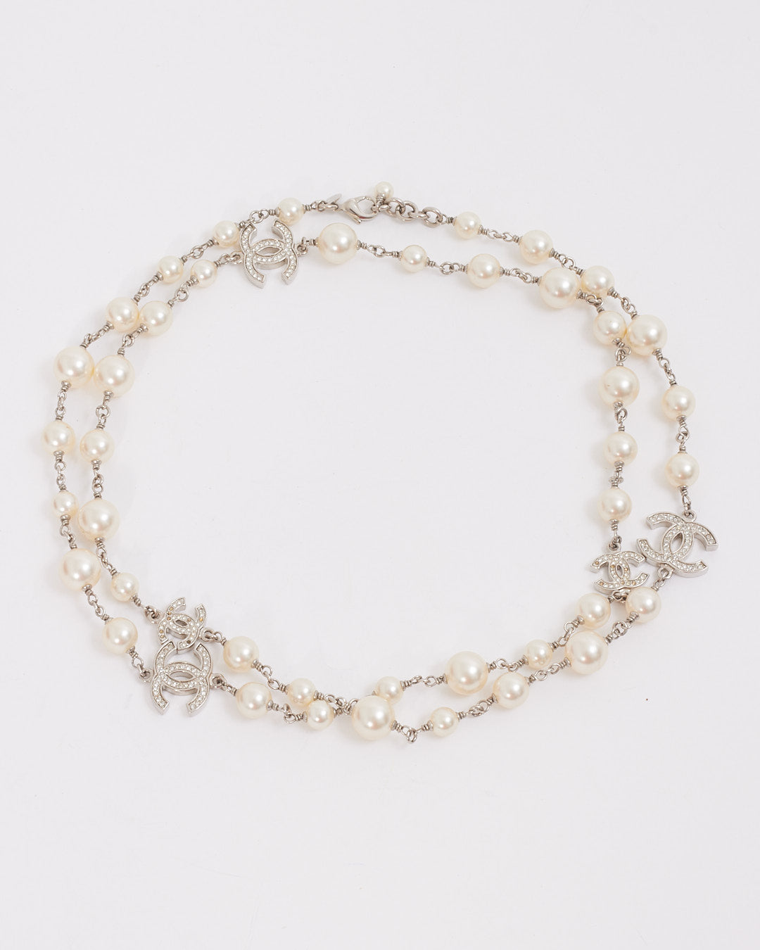 Chanel Pearl & CC Interlocking Long Station Necklace