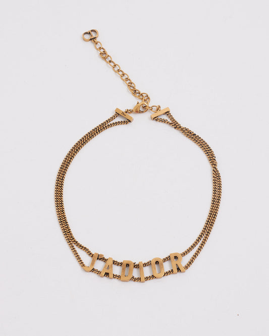 Dior Antique Gold Tone J'Adior Choker