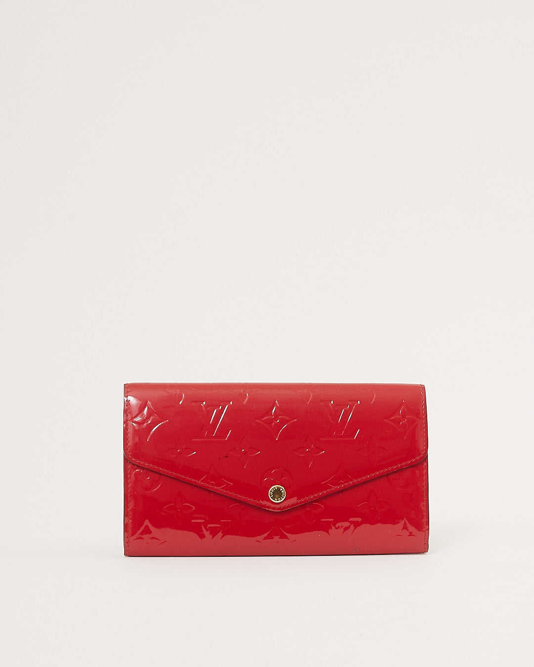 Louis Vuitton Red Vernis Monogram Sarah Wallet