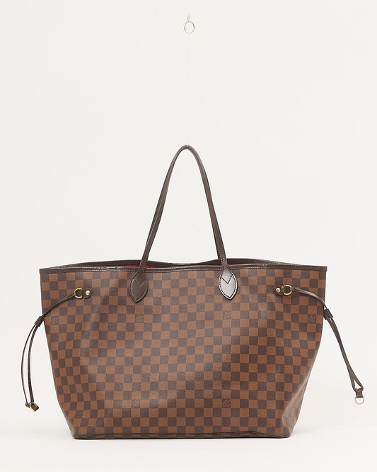 Louis Vuitton Damier Ebene Canvas Neverfull GM Tote Bag with Pouch