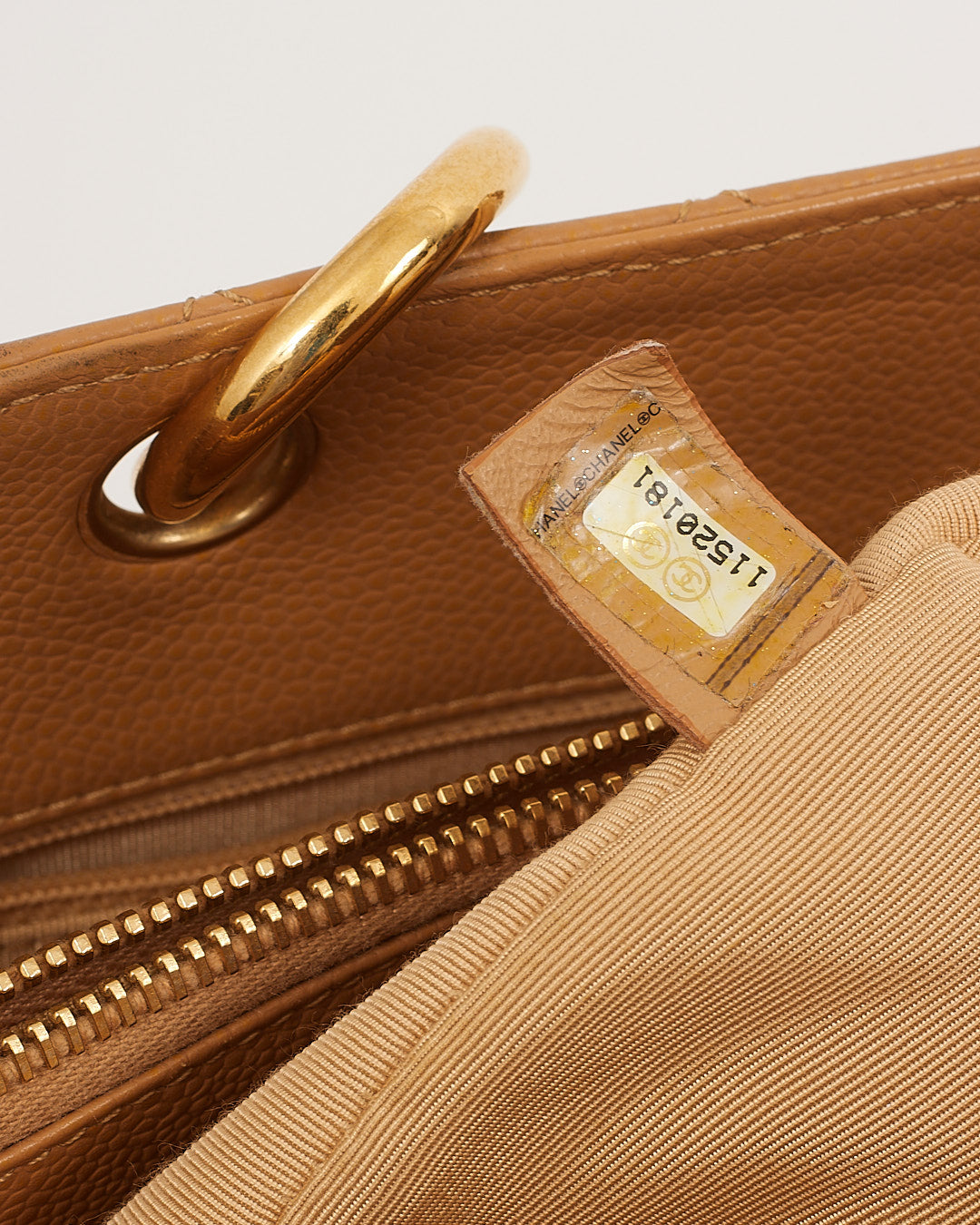 Chanel Tan Caviar Quilted Leather Grand Shopping Tote Bag