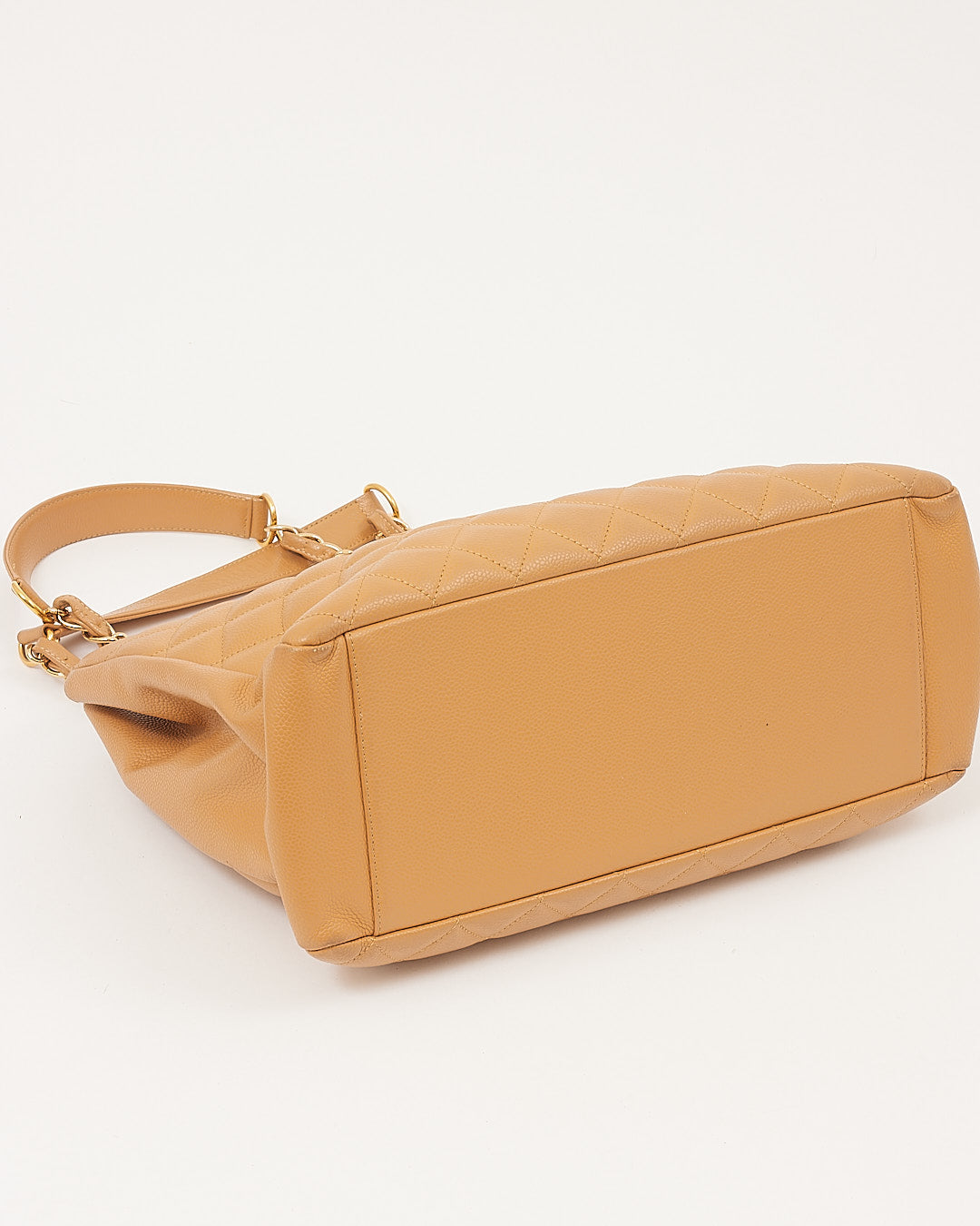 Chanel Tan Caviar Quilted Leather Grand Shopping Tote Bag