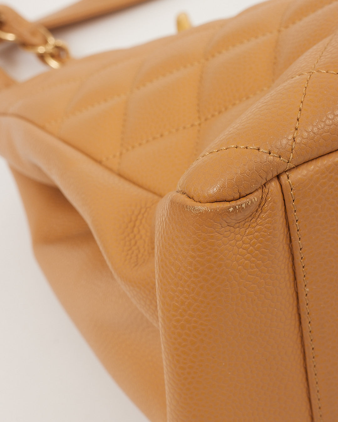 Chanel Tan Caviar Quilted Leather Grand Shopping Tote Bag