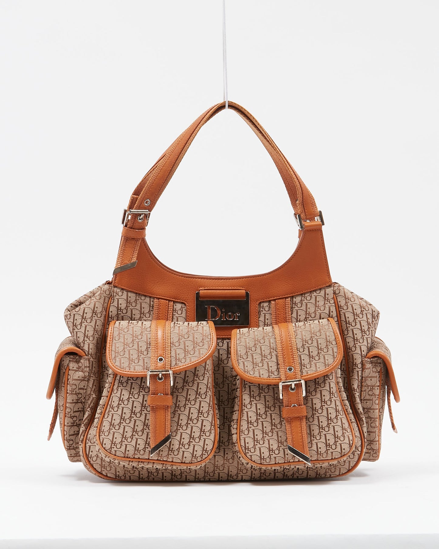 Dior Vintage Beige Diorissimo Oblique Monogram Shoulder Bag