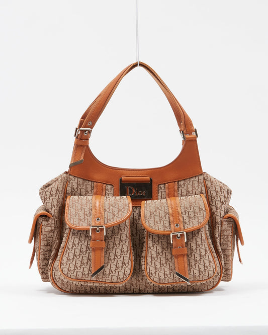Dior Vintage Beige Diorissimo Oblique Monogram Shoulder Bag