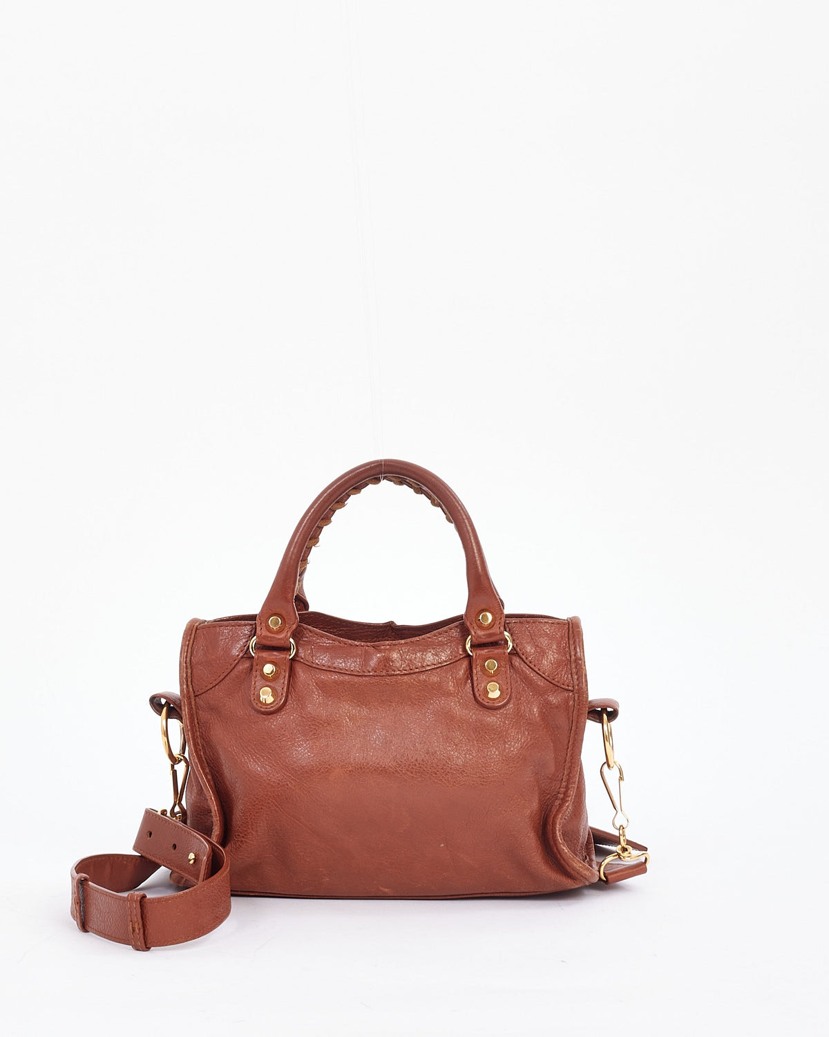 Balenciaga Tan Leather Motocross Classic Mini City Bag