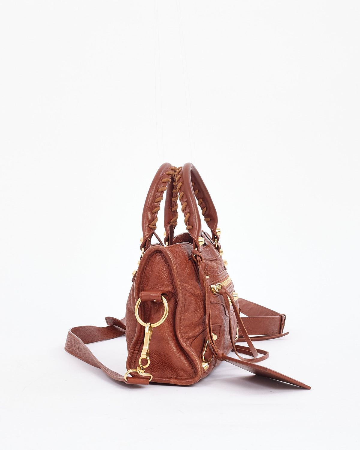 Balenciaga Tan Leather Motocross Classic Mini City Bag