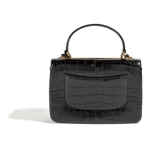 Black Exotic Vintage Flap Bag