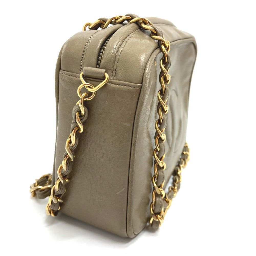 CHANEL Shoulder Bag lambskin Beige type COCO Mark ChainShoulder Women Used
