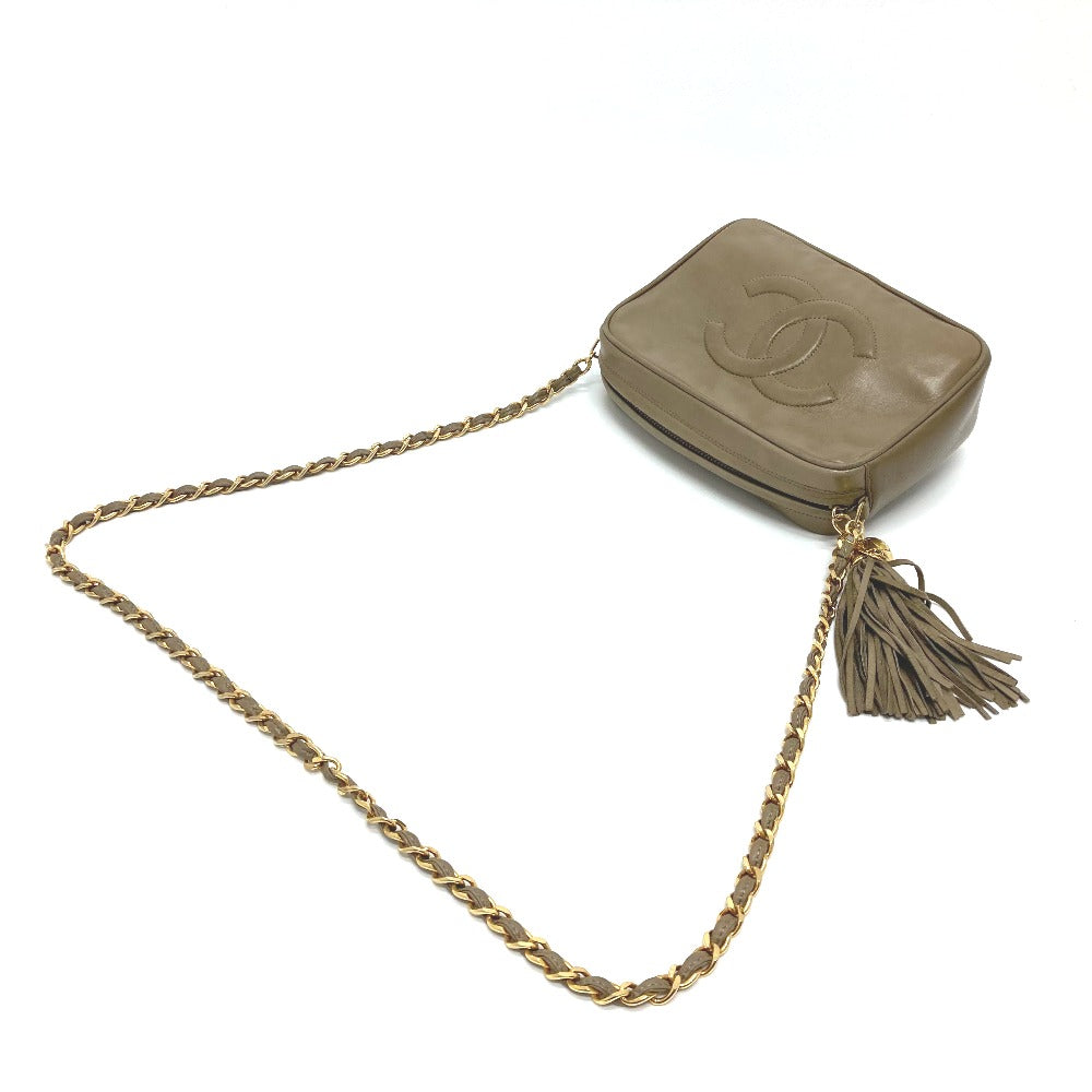 CHANEL Shoulder Bag lambskin Beige type COCO Mark ChainShoulder Women Used
