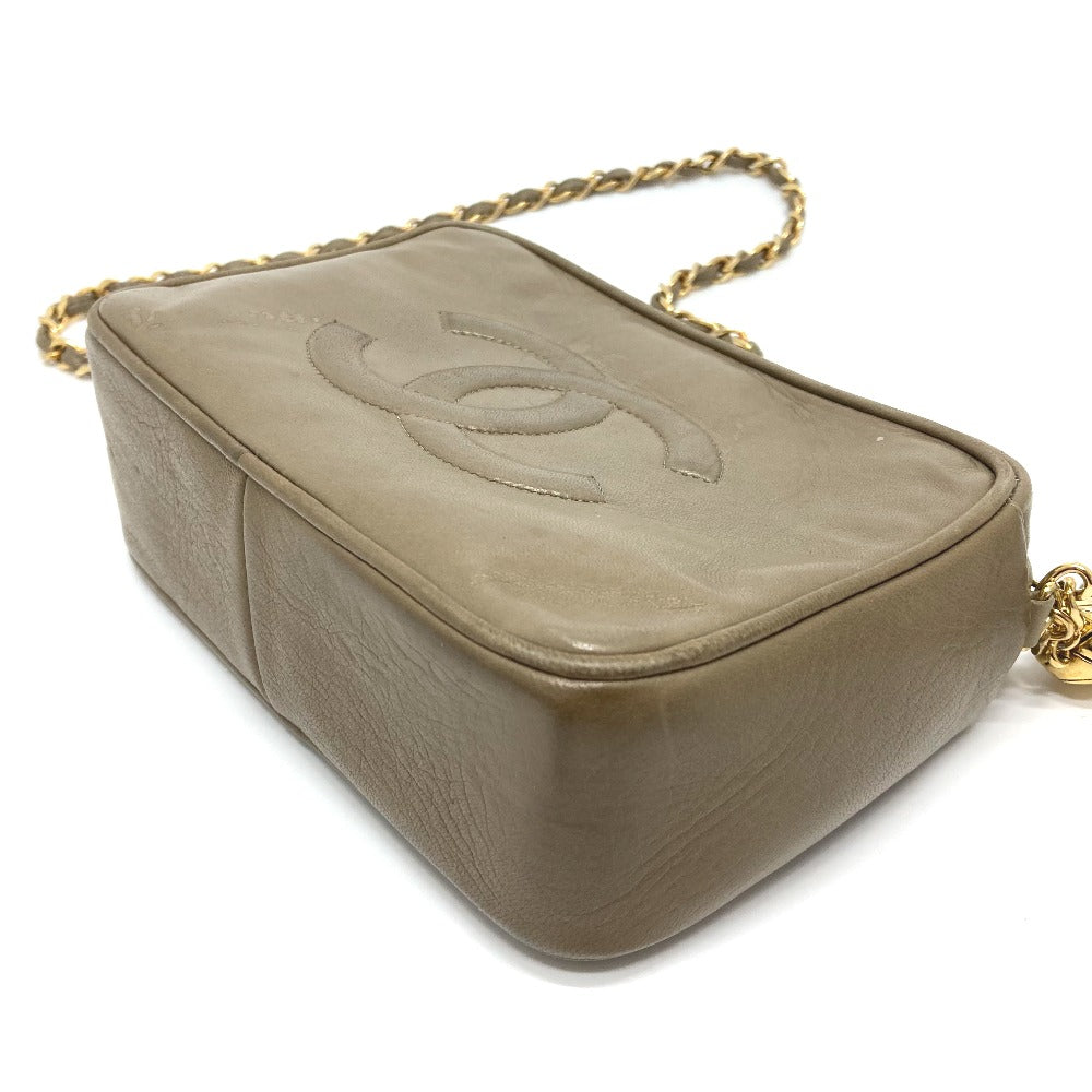 CHANEL Shoulder Bag lambskin Beige type COCO Mark ChainShoulder Women Used