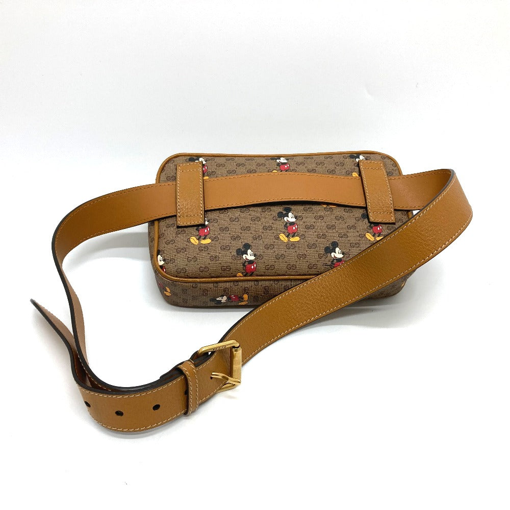 GUCCI Sling bag 602695 GG Supreme Canvas Brown Disney Collaboration Mickey Mini GG Supreme Women Secondhand