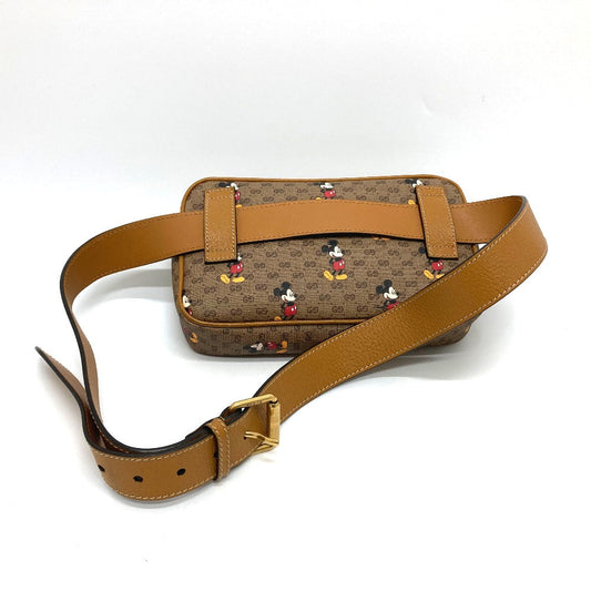GUCCI Sling bag 602695 GG Supreme Canvas Brown Disney Collaboration Mickey Mini GG Supreme Women Secondhand
