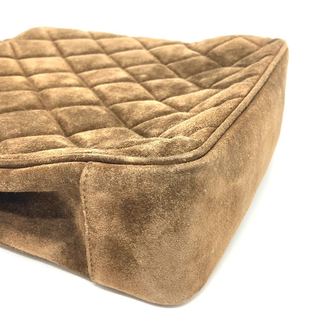CHANEL Tote Bag suede Brown CCCOCO Mark Matrasse Women Used