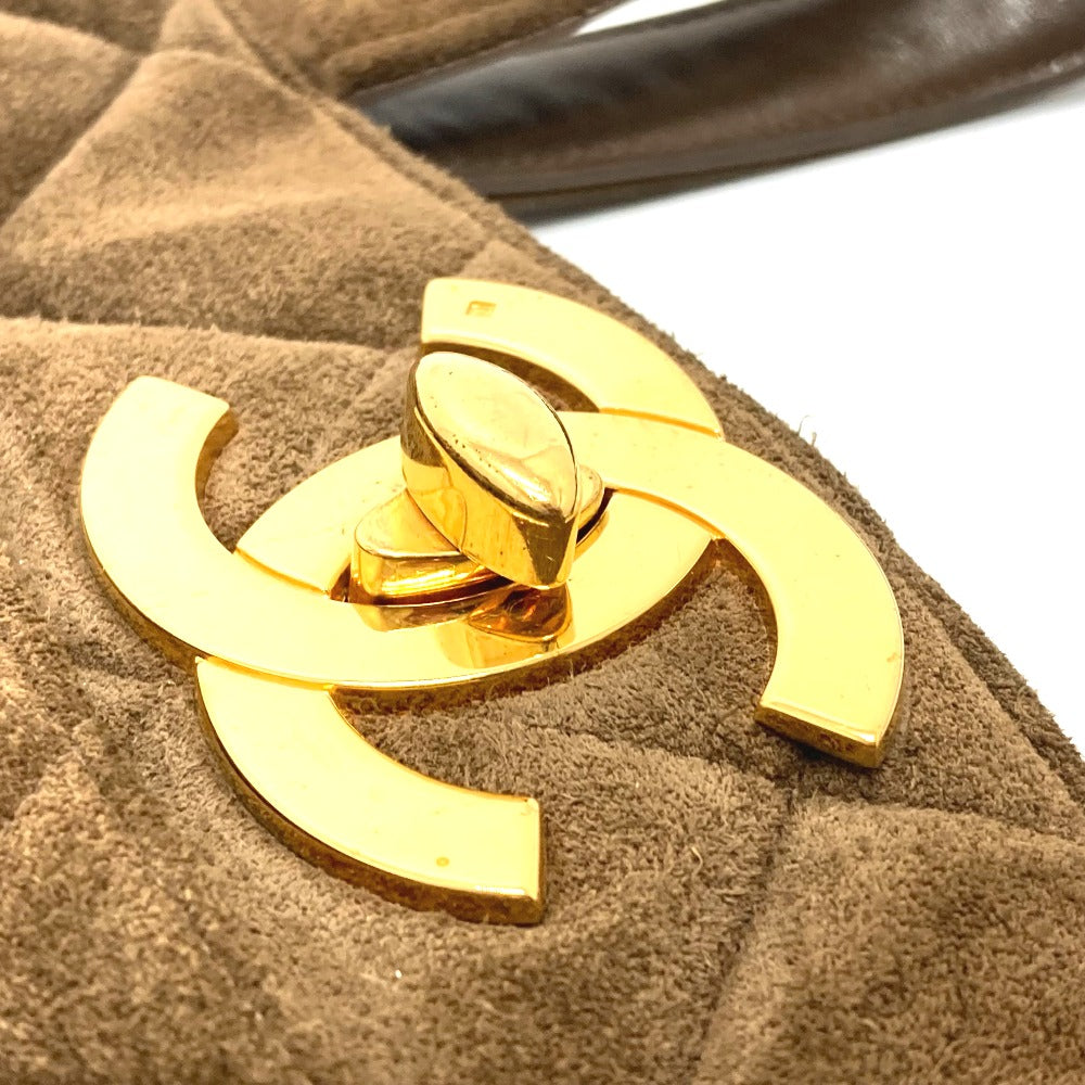 CHANEL Tote Bag suede Brown CCCOCO Mark Matrasse Women Used
