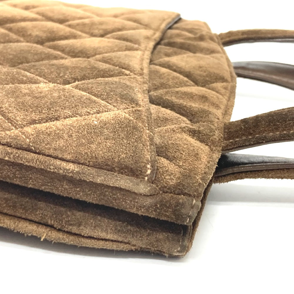 CHANEL Tote Bag suede Brown CCCOCO Mark Matrasse Women Used