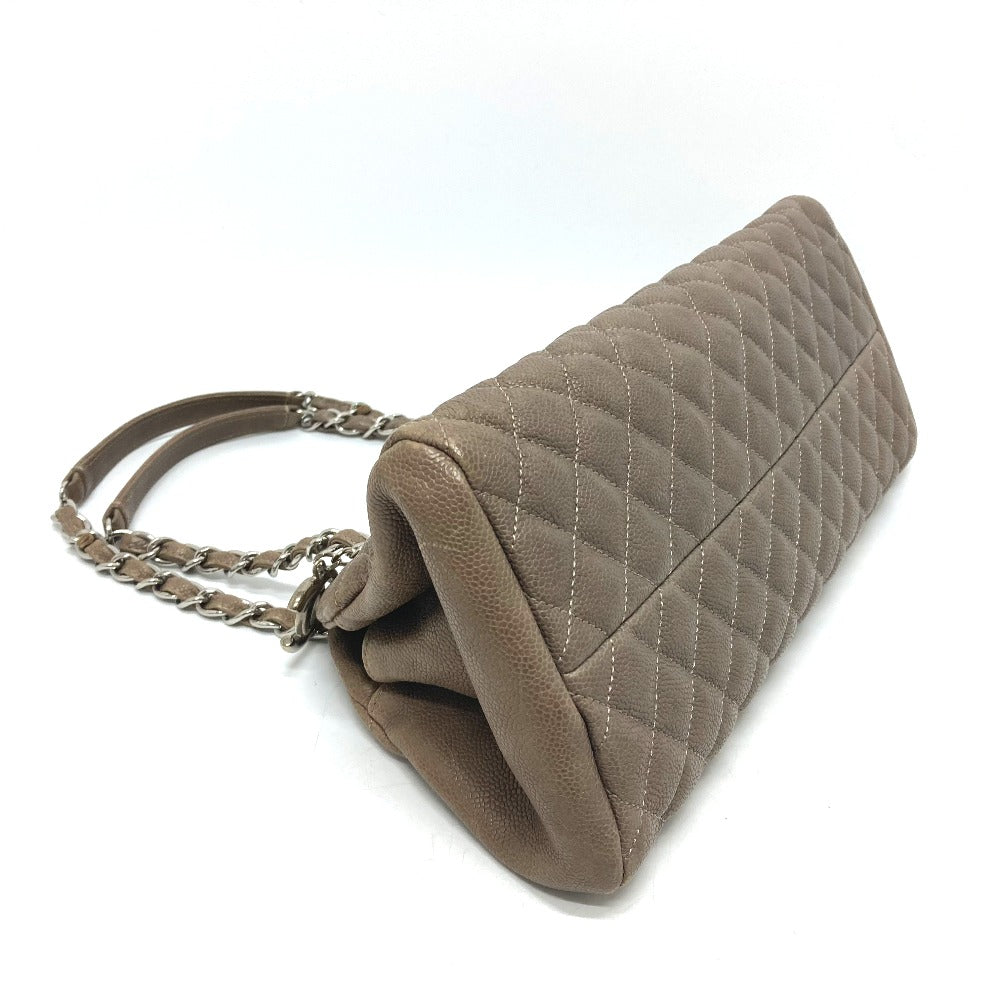 CHANEL Shoulder Bag Caviar skin Brown CC COCO Mark Mademoiselle Bowling Women Used