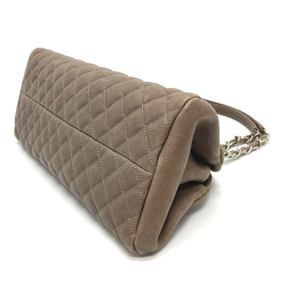 CHANEL Shoulder Bag Caviar skin Brown CC COCO Mark Mademoiselle Bowling Women Used