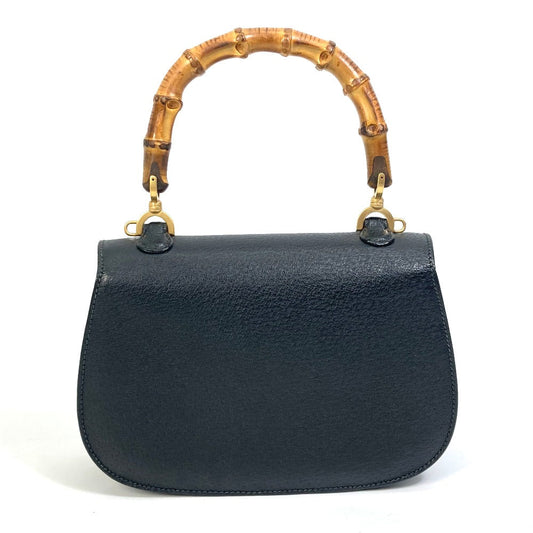 GUCCI Handbag 000.1014.0188 leather black Top handle Bamboo Women Secondhand