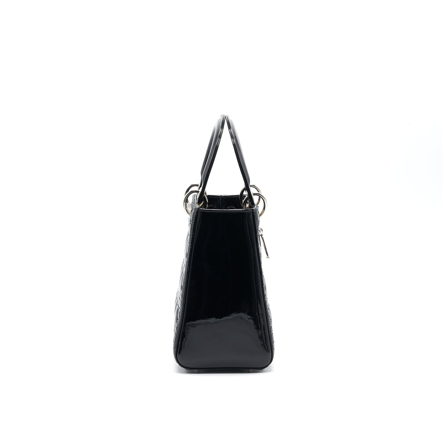 Dior Black Patent leather Medium Lady Dior Tote