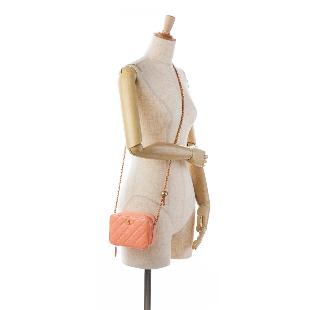 Orange Chanel CC Quilted Lambskin Pearl Crush Camera Bag