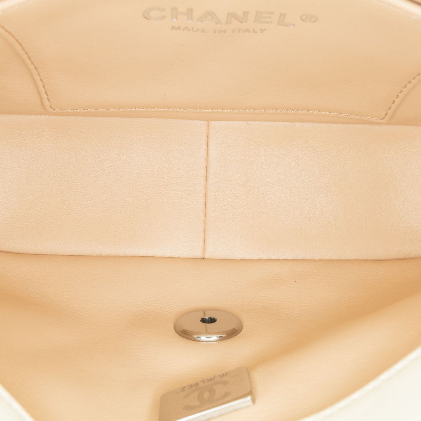 White Chanel Mini Quilted Lambskin Chain Rows Flap Crossbody Bag