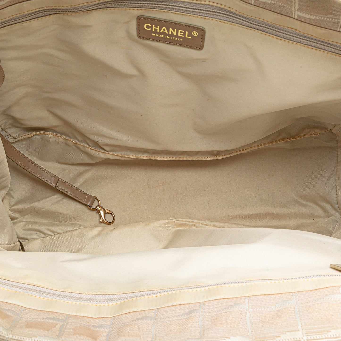 White Chanel New Travel Line Nylon Tote