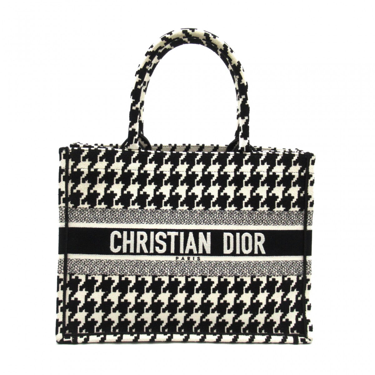 Houndstooth Canvas Medium Book Tote