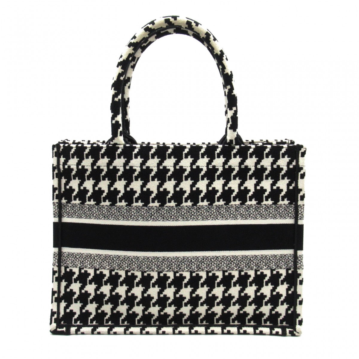 Houndstooth Canvas Medium Book Tote