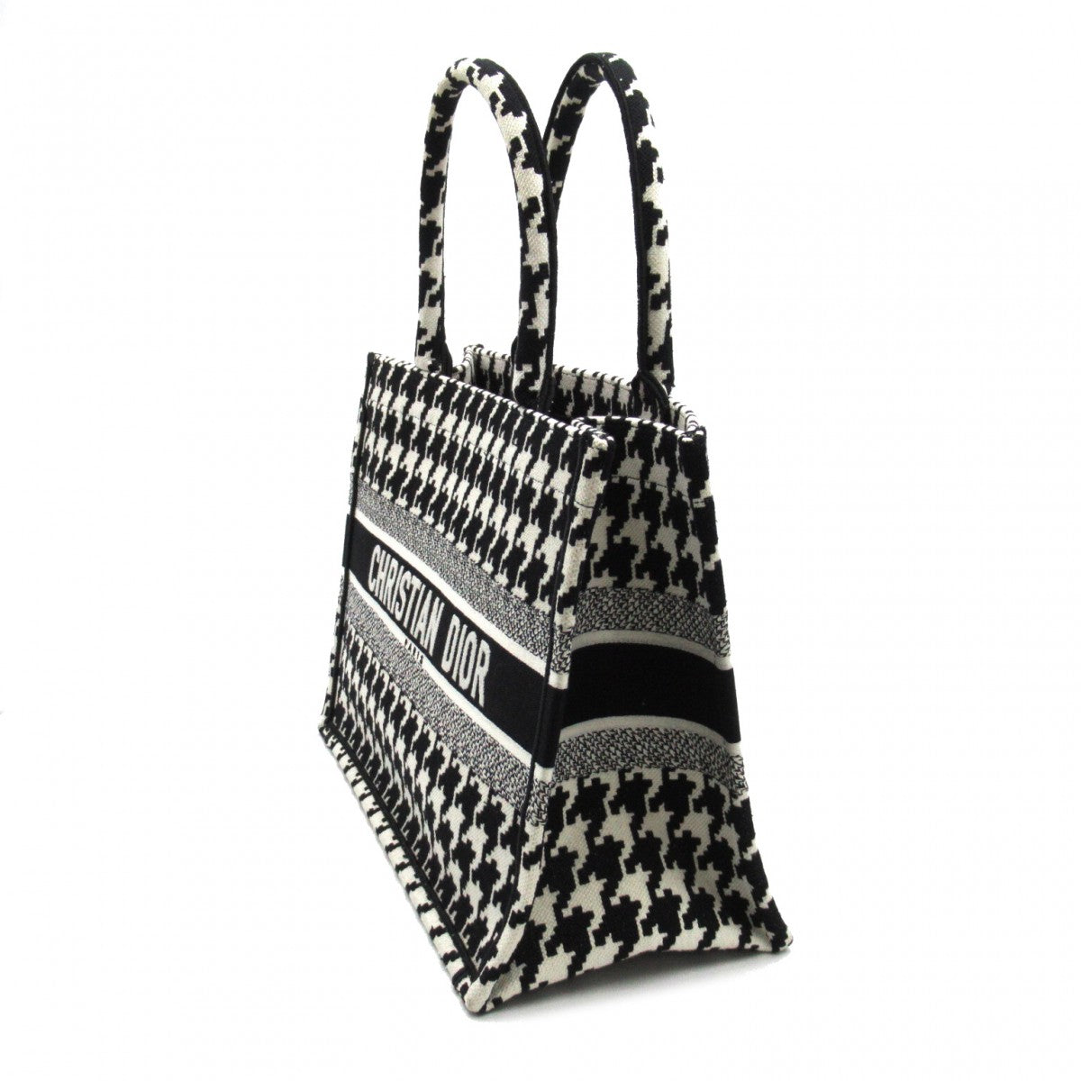 Houndstooth Canvas Medium Book Tote