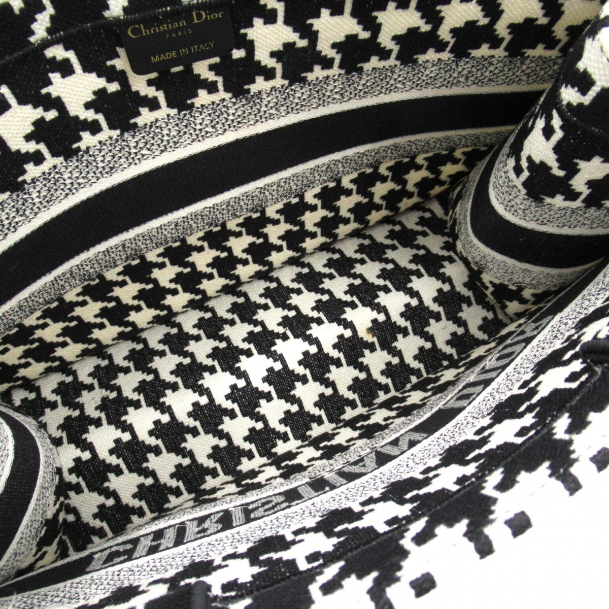 Houndstooth Canvas Medium Book Tote
